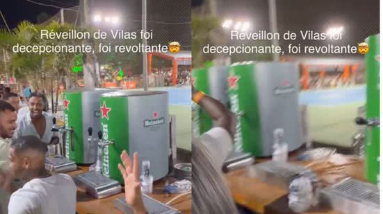 Imagem VÍDEO: Homem se revolta com Réveillon de Vilas do Atlântico e derruba tonel de cerveja