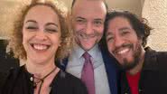 Jean ao lado do predidente do PT, Edinho Silva e da filósofa Márcia Tiburi. Reprodução / Redes Sociais