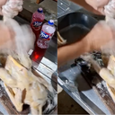 Imagem VÍDEO: Em meio a polêmica, bolsonarista lava frango com detergente Ypê