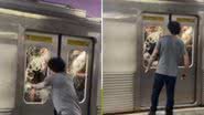 Imagem Homem é detido após quebrar janela e ameaçar passageiros em trem; veja vídeo