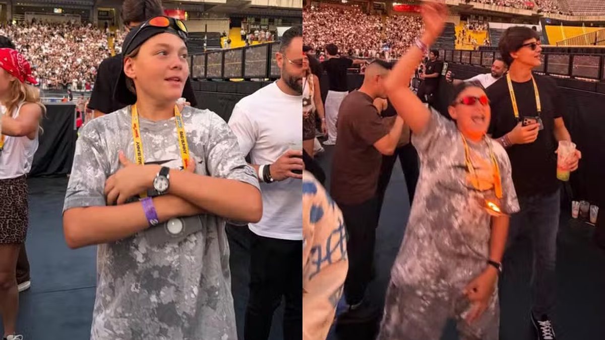 Filho de Neymar marca presença em show de Bad Bunny na Espanha e vídeo viraliza nas redes