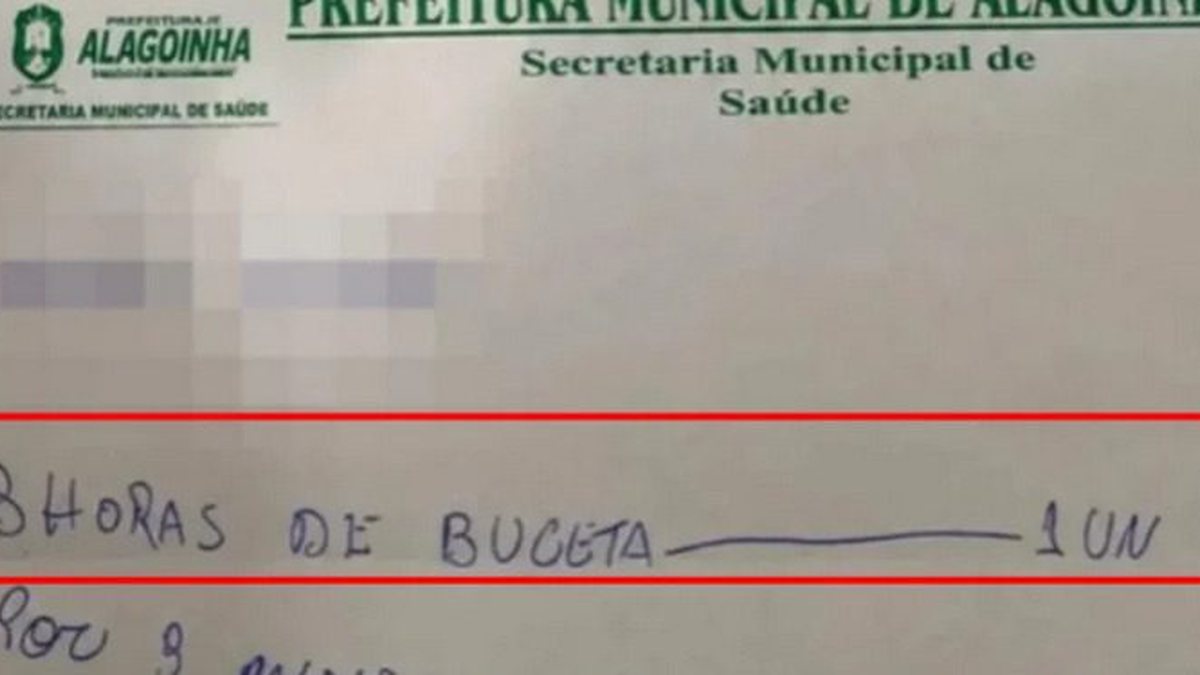 “3h de bucet@”: Secretaria de Saúde de Alagoinha investiga suposta receita médica com conteúdo sexual