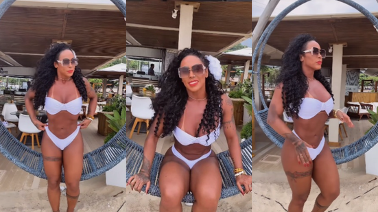 Imagem ASSISTA: Rosiane Pinheiro reage após ser confundida com mulher trans: "Sou do morangão, se é que me entende"