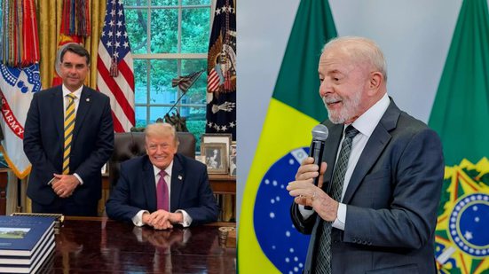 Reprodução/X/@FlavioBolsonaro | Ricardo Stuckert/PR