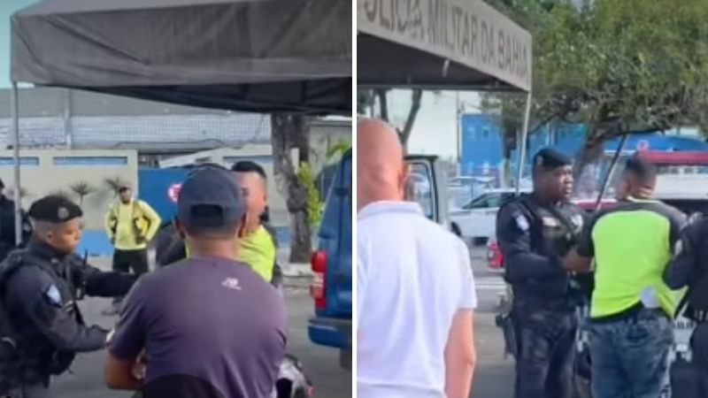 CONFUSÃO! Abordagem da Guarda Municipal termina com agente agredido com soco no rosto e motociclista detido em Salvador\u003B assista