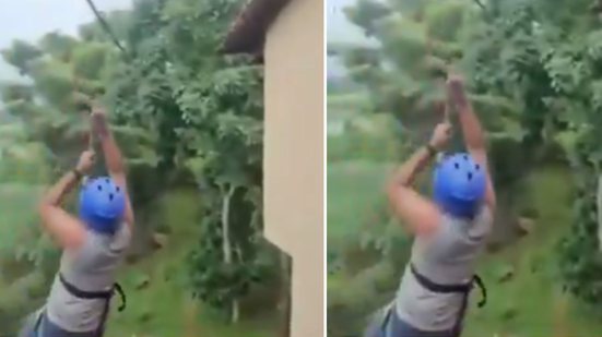 Imagem ATERRORIZANTE: Turista cai de quase 12 metros após trava de tirolesa se romper; ASSISTA
