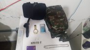 Objetos encontrados com o traficante 'Malvado' - Imagem: Coordenador de Área