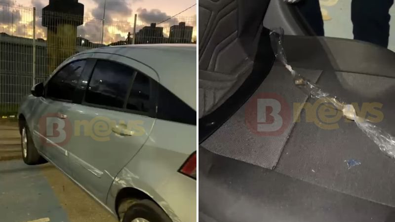 Carro de motorista baleado por suposto policial segue no local horas após o crime em Salvador