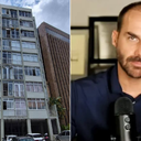 Fachada do apartamento de Eduardo Bolsonaro - Divulgação/Caixa e Reprodução/Redes Sociais