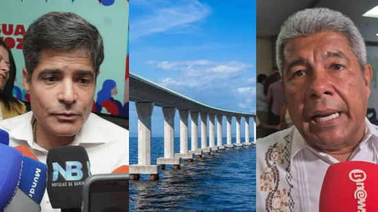 ACM Neto, projeto da ponte Salvador-Itaparica e Jerônimo - Devid Santana/Bnews e Divulgação