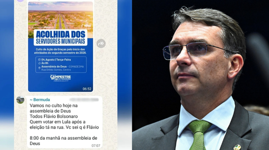 Ameaças do prefeito para servidores que não apoiarem Flávio Bolsonaro - Reprodução/Metrópoles e Jefferson Rudy/Agência Senado
