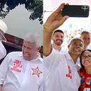 Prefeita de Araci em carreata com Jerônimo - Divulgação