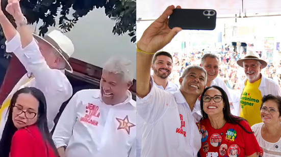 Prefeita de Araci em carreata com Jerônimo - Divulgação