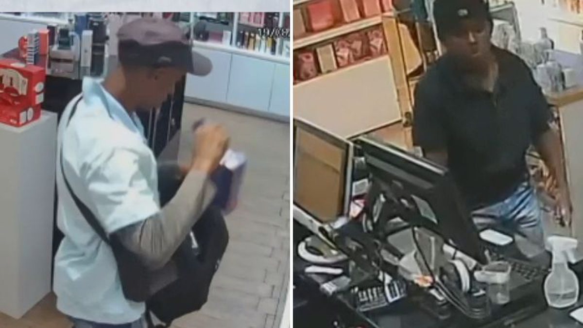 Dupla armada faz a limpa em loja de perfumes de shopping em área nobre de Salvador e causa prejuízo de R$ 16 mil; ASSISTA