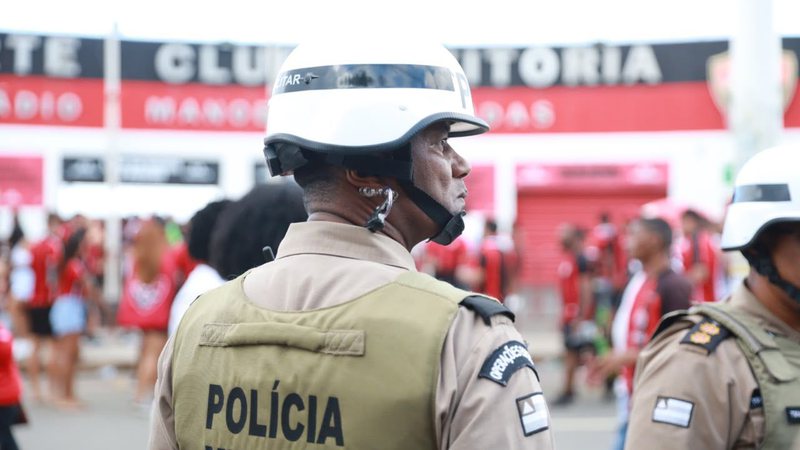 A polícia Militar da Bahia preparou uma operação especial de segurança para o Ba-Vi deste domingo (23), no estádio Manoel Barradas - Alberto Maraux/SSP