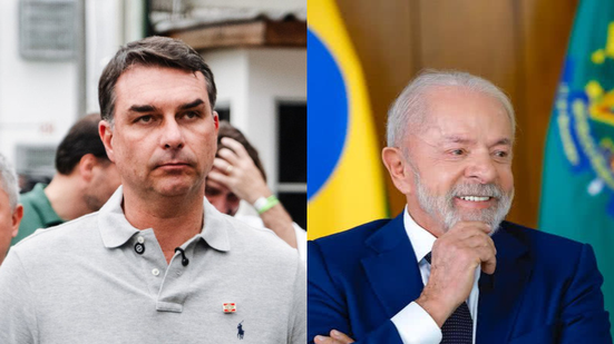 Flávio Bolsonaro e Lula - Vittor Salles/PL