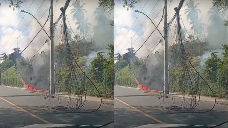 Incêndio deixa trânsito caótico em via que dá acesso ao Barradão
