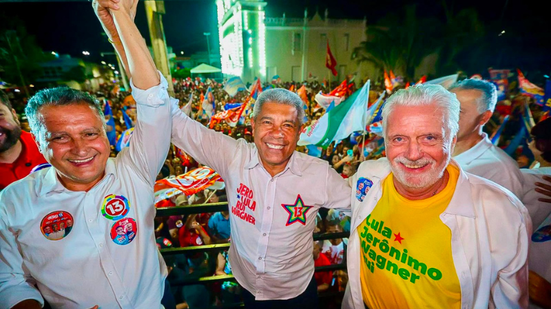 Rui Costa, Jerônimo Rodrigues e Jaques Wagner - Adriel Francisco/Campanha de Jerônimo Rodrigues