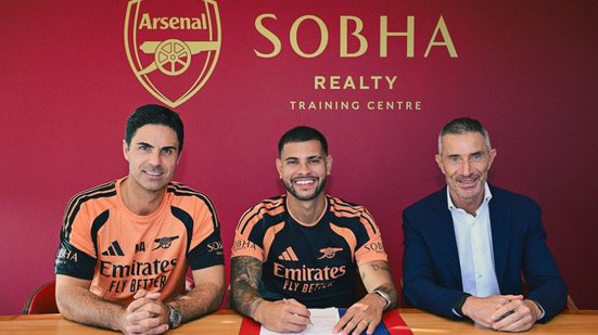 Reprodução / Redes Sociais / Instagram / @arsenal / @brunoguimaraes
