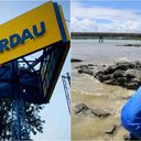 Gerdau e praia contaminada em São Tomé de Paripe - Divulgação