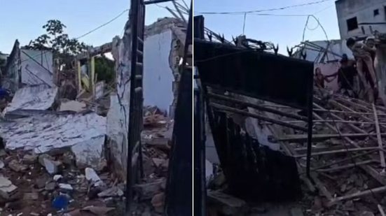 Explosão de casa em SAJ - Reprodução/Tino Alves/TV Bahia