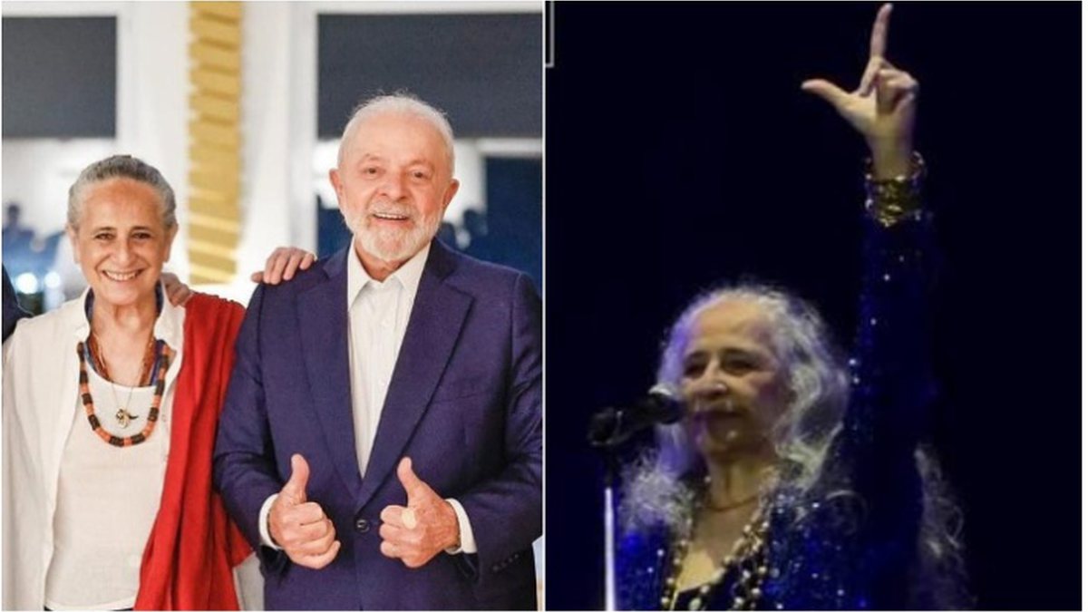 Maria Bethânia faz o 'L' no palco, quebra protocolo no Coala Festival e dispara: 'Eu voto Lula'