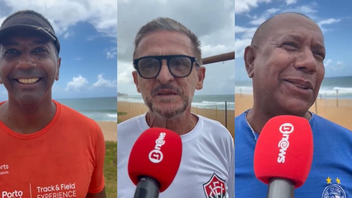 Baianos aproveitam trégua da chuva para fazer atividade física na orla e arriscam placar dos jogos da dupla Ba-Vi - Foto