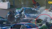 Dois carros perderam o controle na área dos boxes e avançaram perigosamente na direção dos mecãnicos - Reprodução/ CW