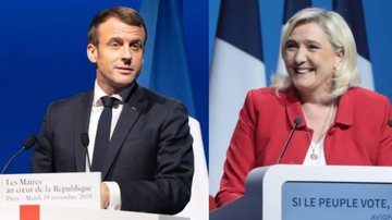 Macron e Le Pen - Reprodução/Twitter