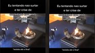 Imagem Cauda de gato pega fogo enquanto brincava com cachorro e reação do felino surpreende; assista