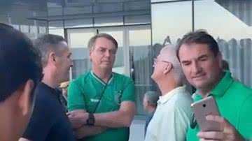 O ex-presidente Jair Bolsonaro em evento em Balneário Camboriú, SC - Reprodução