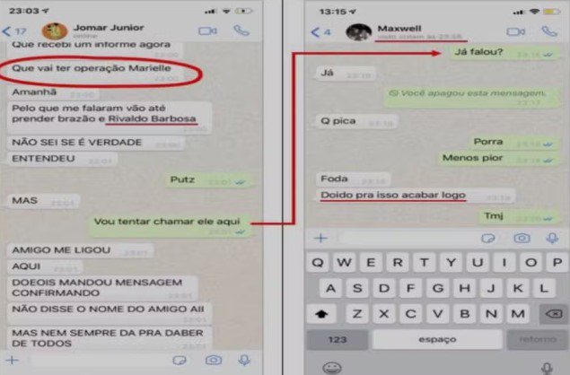 Troca de mensagens entre Jomar Bittencourt Júnior e Maxwell Corrêa, o Suel, em 2019 - Reprodução