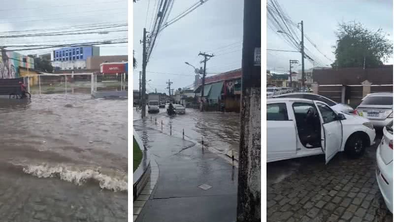 Imagem Já é tradição: Via principal de Lauro de Freitas alaga após chuva nesta quarta (24); ASSISTA