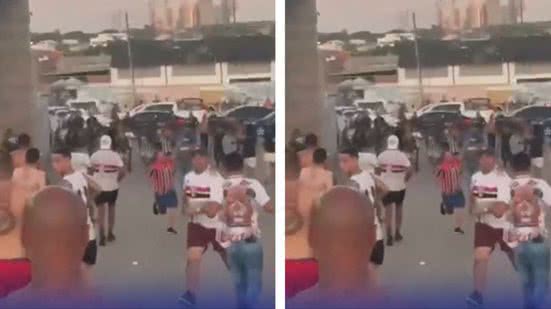 Imagem Torcedores de Ceará e São Paulo trocam socos antes de partida na Arena Castelão; assista