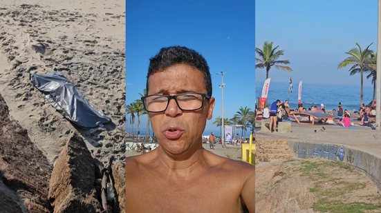 Corpo encontrado em praia em meio a naturalidade da reação das pessoas - Reprodução/Junior Alves