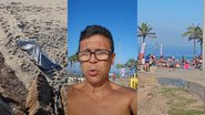 Corpo encontrado em praia em meio a naturalidade da reação das pessoas - Reprodução/Junior Alves