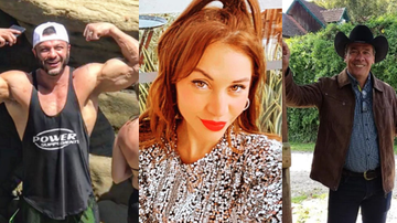 Reprodução / Instagram @bambamoficial, @mariamelilo e @cowboyrodrigoleonel
