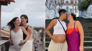 Isadora e Dian (esquerda) e Carol e Geo (à direita) - Montagem/Arquivo pessoal