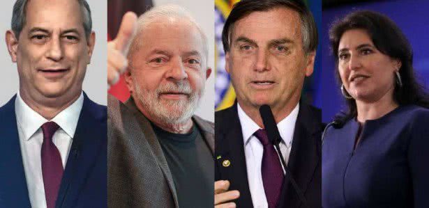 Ciro: Divulgação | Foto Lula: Ricardo Stuckert | Foto Bolsonaro: Alan Santos/PR | Foto Tebet: Divulgação