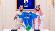 Neymar ao lado de Mohammad bin Salman, eleito pela Forbes como a 8ª pessoa mais poderosa do mundo - DIVULGAÇÃO/AL HILAL