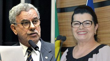 Deputado federal Waldenor Pereira, do PT, e vereadora Lúcia Rocha, do MDB - Divulgação