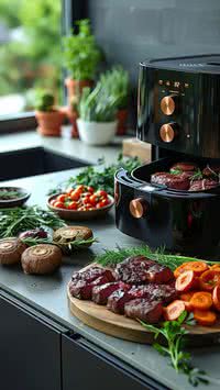 Sem complicação! Almoço saudável em 20 minutos na Air Fryer