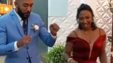 Imagem Jornalista viraliza ao entrar dançando pagode no próprio casamento; assista