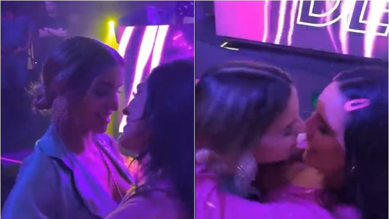 Imagem Após levar fora na Farofa da Gkay, atriz consegue beijo de ex-BBB na festa de Virgínia; veja vídeo