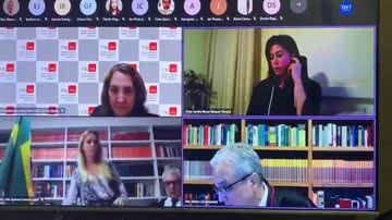 Imagem Vídeo: Mulher senta em colo de desembargador do DF durante sessão on-line