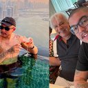 Luiz Guimarães em Dubai e ao lado do pai, Capitão Guimarães - Foto: reprodução/ instagram