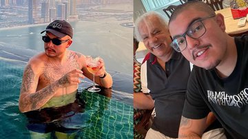 Luiz Guimarães em Dubai e ao lado do pai, Capitão Guimarães - Foto: reprodução/ instagram