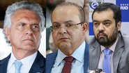 Os governadores do Rio, Cláudio Castro (PL), do Distrito Federal, Ibaneis Rocha (MDB), e de Goiás, Ronaldo Caiado (União Brasil) - Governo do Rio/ Isac Nóbrega/PR/Reprodução