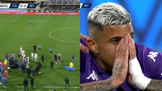 Jogador passa mal e partida é suspensa no campeonato italiano - Reprodução/ESPN