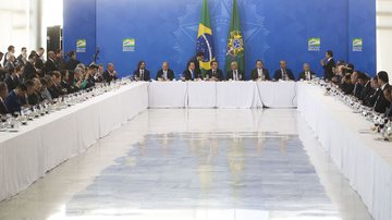 Bolsonaro reunido com bancada evangélica em julho de 2019 - Antônio Cruz/ Agência Brasil